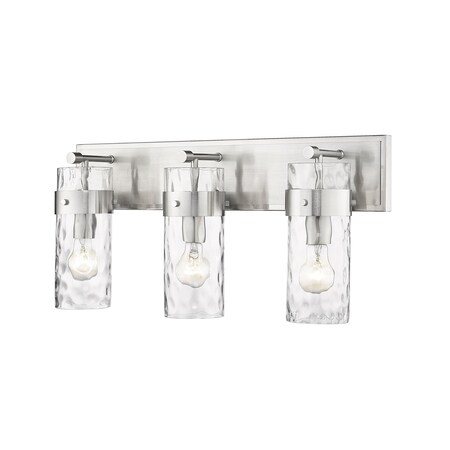 Z-Lite Fontaine 3 Light Vanity, Brushed Nickel & Clear 3035-3V-BN